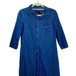 ZARA Trafaluc Denim Raw Hem Shirt Dress Sz S Photo 0