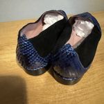 Maud Frizon Miss Maud Sz 7.5 Black And Blue Loafers Snake Print And Trim‎ France Photo 2