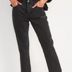 Old Navy Women’s Black High-Waisted Slouchy Straight Cropped Distressed Jeans Photo 2