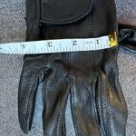 Women's Deerskin Motorcycle Gloves Black Photo 8