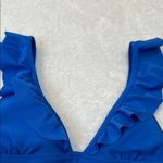 Aerie Blue Ruffle Triangle Adjustable Strap Bikini Top Photo 3