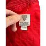 Blair  Red Women's Blouse Large Lace Pleated Button-Front NWOT Boho Photo 8