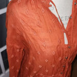 Pilcro and the Letterpress Pilcro Anthropologie‎ Womens Orange Tunic Shirt Blouse Medium Photo 2