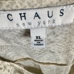 CHAUS NEW YORK  snakeskin animal print roll tab sleeve top size XL Photo 4