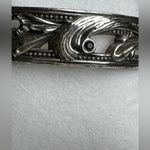 Brighton LE LOUVRE Heart Black Swarovski Crystal Silver Bangle Bracelet Photo 2