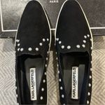 Karl Lagerfeld  Paris Amory Women Size 6.5 M Pearl Black Suede Sneaker Shoes Photo 5
