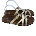 Birkenstock Betula Ivory & Gold Faux Leather Strappy Sandals Size 38 - L7 Photo 2