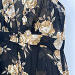 Live 4 Truth  Black Beige Sheer Maxi Kimono Cover Up Smocked Button Close Size 1X Photo 2