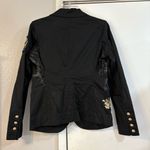 COOGI  Womens Blazer Black Embroidered Rhinestones Military Patch Gold Y2K Edgy Photo 2