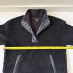 Athleta Winter Cozy Black Sherpa Quilted Snap Sweatshirt Size M Photo 8