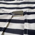 ZARA  Navy and White Stripe 3/4 Sleeve Blouse Photo 8