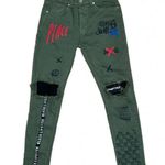 Rare Mariano Denim Street Wear Women's Slim Fit Graphic Jeans Army Green 30x29” Size 30 Photo 0