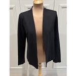 Three Dots  Open-Front Peplum-Back Black Blazer Size Medium Minimalist Capsule Photo 1