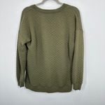 Z Supply  Size Small Quilted V Neck Sweatshirt Olive Green Tunic Bamboo Blend Photo 6