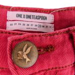 One Teaspoon Revolve Vanguard High Waist Denim Skirt in Red Envy 28 Jean Skirt Photo 8