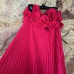 Commense Mesh Rosette Tube Pleat Short Dress size L Pink Size L Photo 4
