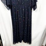 Signature by Robbie Bee Plus Size 18W Maxi Dress Navy Blue Dotted Print 1077 Photo 3