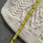 Aran Crafts Natural white merino wool long cardigan sweater cable knit medium Photo 5