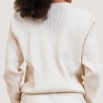 NWT Baserange 100% organic cotton ribbed off white sweatshirt top Size M Photo 5