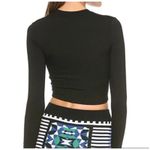Torn By Ronny Kobo EUC Crew Neck Long Sleeve Crop Top, Black, Sz S Photo 1
