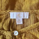 Charming Charlie Womens Small Yellow Turquoise Floral Embroidered Boho Blouse Photo 4