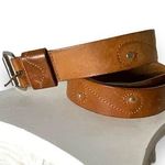 Hipwear brown leather belt western rustic studded boho Large Photo 0