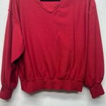 NYDJ Balloon Sleeve V-Neck Women's Pullover Red Sweater Size XL Photo 3
