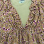 Tularosa  revolve Mustard Yellow Floral Ruffle Mini Dress Long Sleeve XS Photo 5