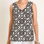 Chico's Neutral Black Tan Geometric Sweater Tank Size Medium Photo 6
