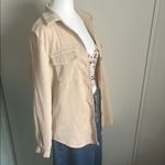 Romwe Lightweight Corduroy Beige Button-Up Layering Overshirt Photo 1