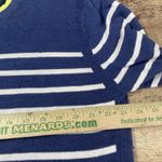 Lisa Todd Cotton Blue White Striped Neon Sleeve Sweater Size Large Photo 3