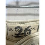 We The Free  Mini Denim Skirt Size 26 Off White Ivory Distressed Raw Cut Off Photo 5