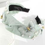 Mint Green Faux Pearl & Butterfly Headband Photo 2