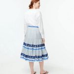 J.Crew Tiered Ruffle Ditsy Floral Blue Ribbon Block Print Skirt Photo 1