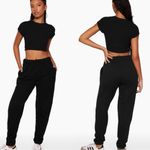 Set Active  Heavyweight Onyx Cotton Black Sweatpants Joggers Photo 1