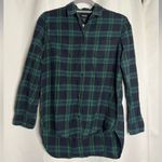 Madewell  Green and Navy Blue Plaid Cotton Button Up XXS Photo 5