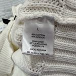 Pink Rose White‎ bow Cardigan sweater Size L White Photo 6