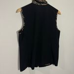 Weekend Animal Print Full Zip Vest Black/Brown Size Medium Chico's 1 Photo 3