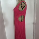 Hot Pink One Shoulder Thigh Slit Dress Size L Photo 3