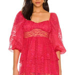 Majorelle  Revolve Brielle Lace Mini‎ Dress in Cabaret Pink Photo 0
