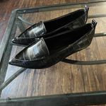 Lulus NWOB  Black Pointed-Toe Flats with Croc Texture Photo 3