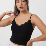 Garage  Black Lace Trim Cami Tank size S Photo 0