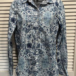 Joe Fresh ‎ Blue/White Floral Button Up Long Sleeve Shirt Size XS Cotton Photo 0