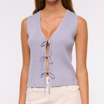 Abercrombie & Fitch  Blue Tie Front V-Neck Sweater Vest Size XS NWT Photo 0