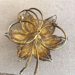 Vintage Orchid Flower Faux Pearl Brooch Photo 1