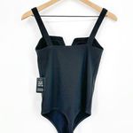 EXPRESS NEW V Wire One Piece Bodysuit Ribbed Thong Bottom Black Women's XS Photo 2