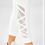 Fabletics White Mesh Lace Up Hem Leggings Photo 2