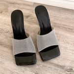 Forever 21 NEW Black Rhinestone Mule Heels Size 6 Photo 1