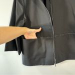 Chico's NWOT  Black Short Crop Jacket Size 1 3/4 Sleeve Collarless Blazer SZ M Photo 2