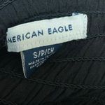 American Eagle Women's Black Floral Flutter Sleeve Smocked Wide Leg Jumpsuit S Photo 2